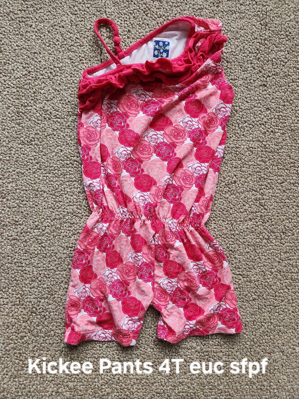 Kickee Pants Pink Rose One-Shoulder Romper - Pink Mix